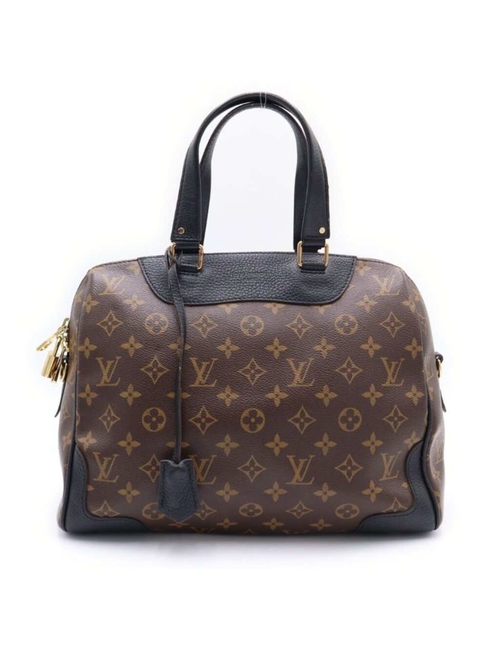 Louis Vuitton Monogram Macassar Retiro Handbag Brown Black Leather Gold